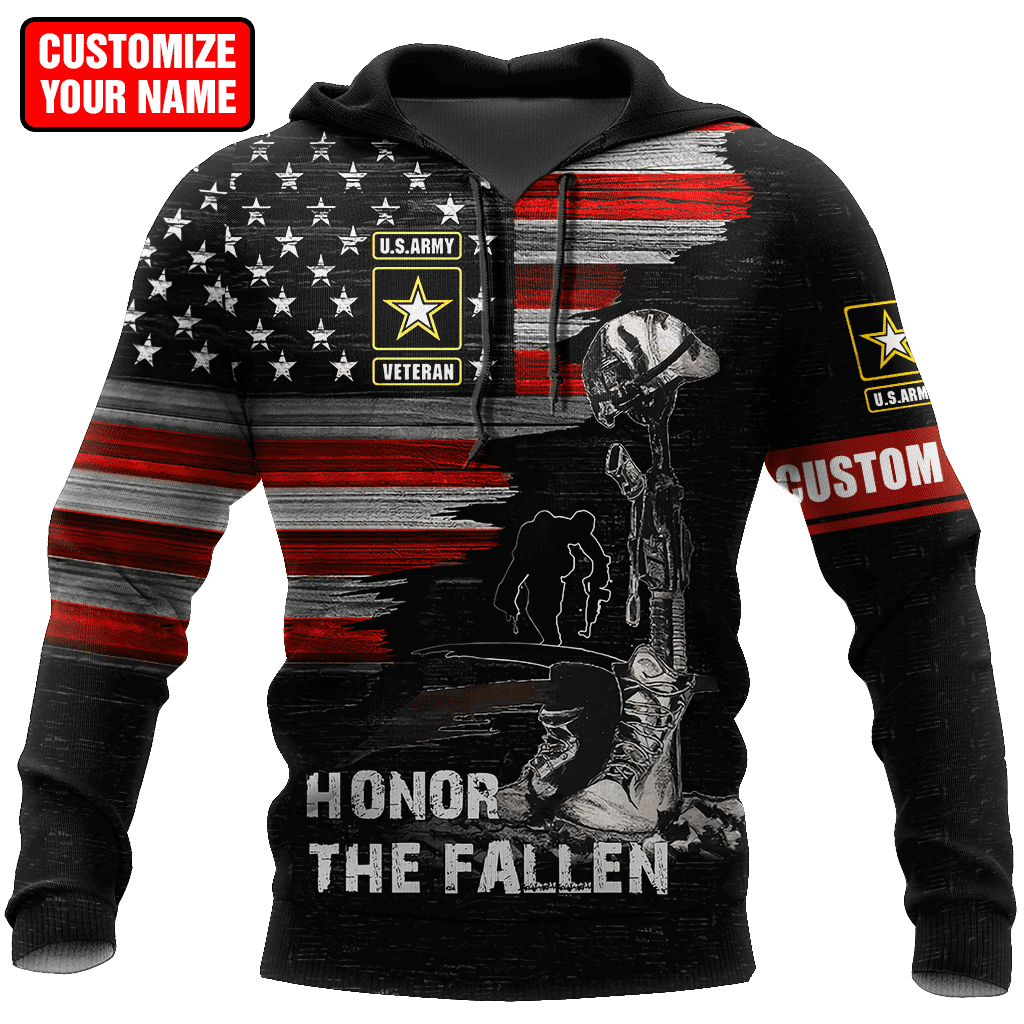 Honor the Fallen US Veteran Personalized Name 3D All Over Printed Hoodie DD26052104