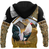 Rooster 3D All Over Printed Unisex Deluxe Hoodie ML