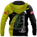 Anzac day the ode fern-wattle Australia and Kiwi Veteran yellow 3D print shirt