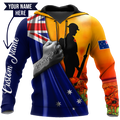 Lest we forget Custom name Australia Veteran 3D print shirt