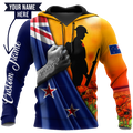 Lest we forget Custom name New Zealand Veteran 3D print shirt