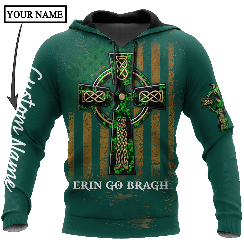 Irish St.Patrick Irish by blood 3d hoodie shirt for men and women custom name