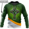 Irish St.Patrick Cross 3d hoodie shirt for men and women custom name