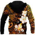 Amazing Polynesian Hibiscus And Tattoo Hawaii Style Unisex Deluxe Hoodie ML