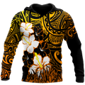 Amazing Polynesian Hibiscus And Tattoo Hawaii Style Unisex Deluxe Hoodie ML