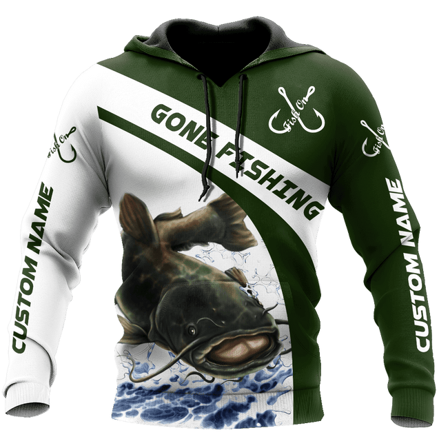 Custom name Catfish gone fishing 3D printed shirts