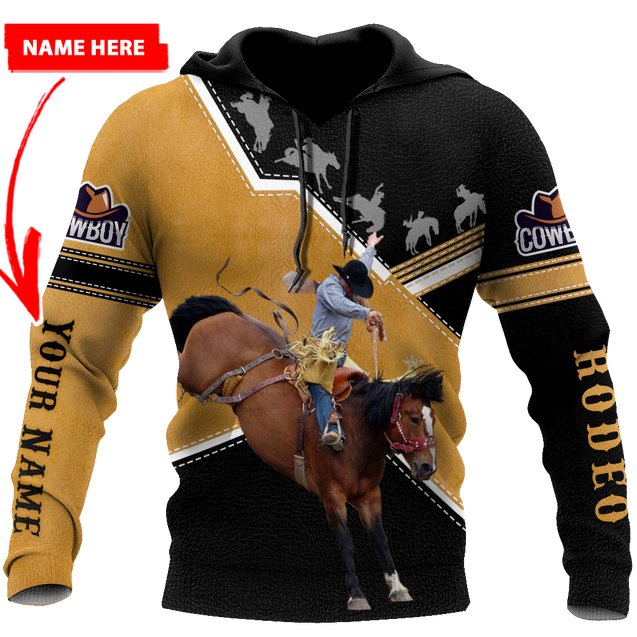 Personalized Name Rodeo 3D All Over Printed Unisex Shirts Bucking Horse