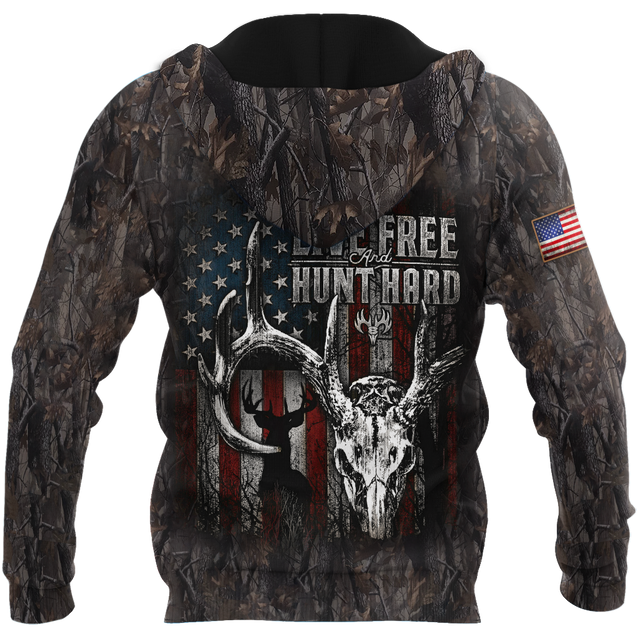 Live Free Hunt Hard 3D All Over Printed Unisex Shirts