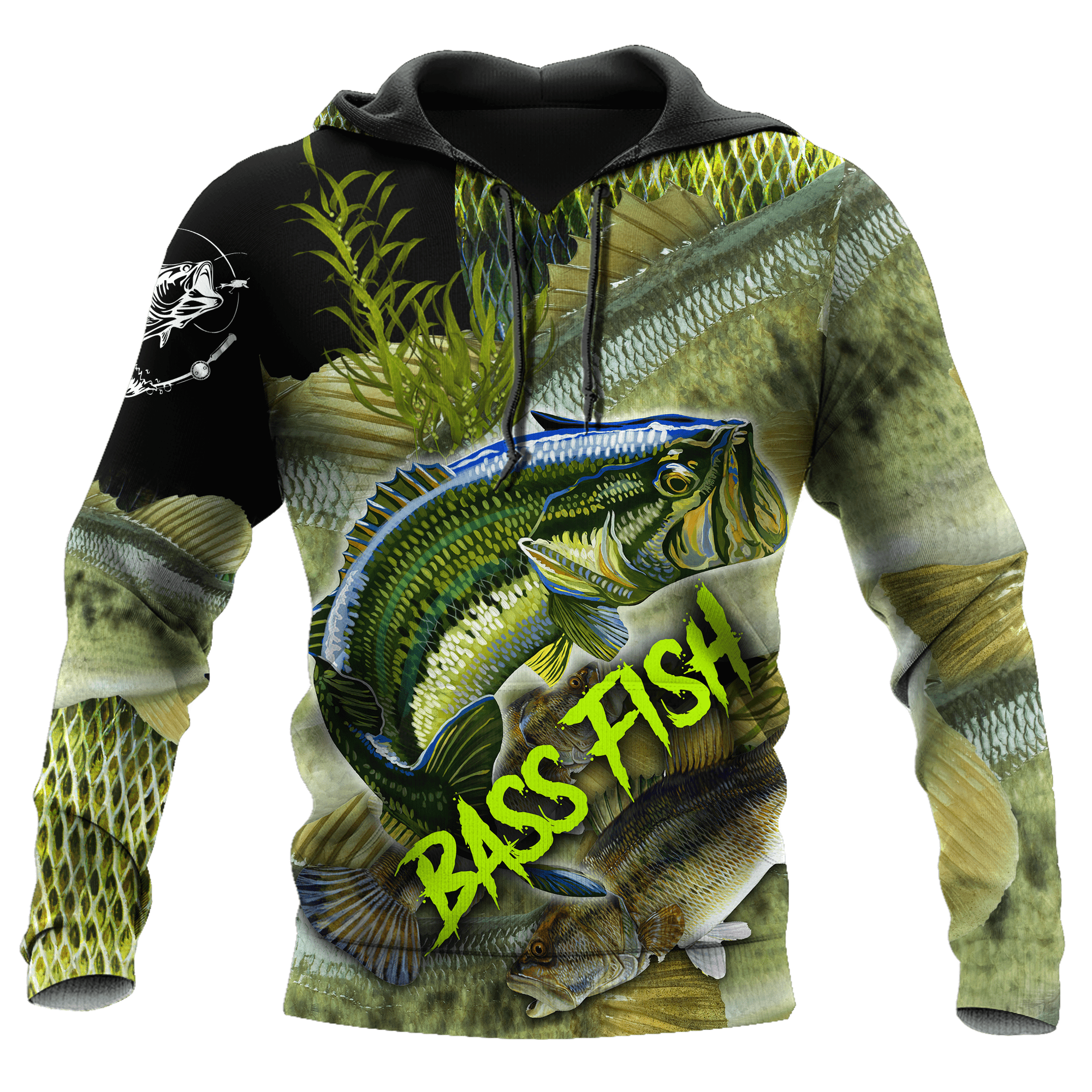 Bass fishing on skin 3D print fishing shirt for men and women