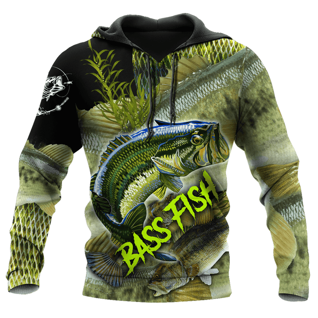 Bass fishing on skin 3D print fishing shirt for men and women