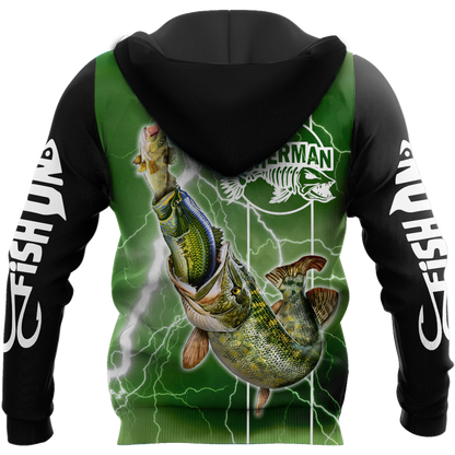 The great fish eats the small Green Fishing 3d print shirts