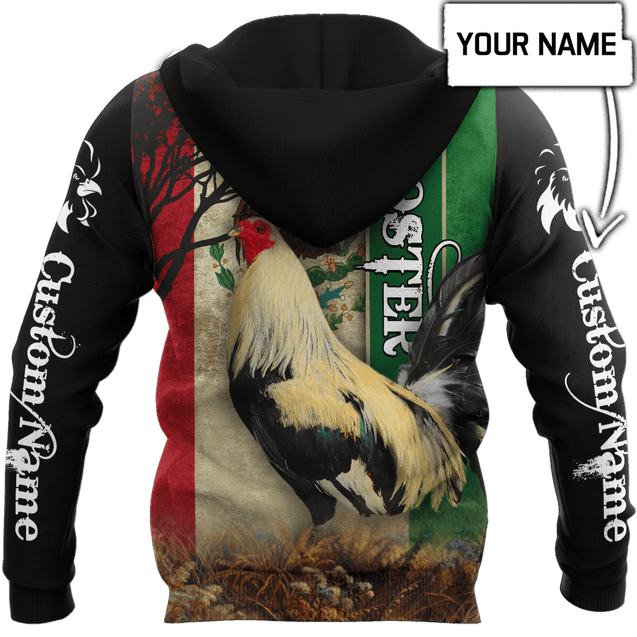 Personalized Name Rooster Mexico 3D All Over Printed Hoodie