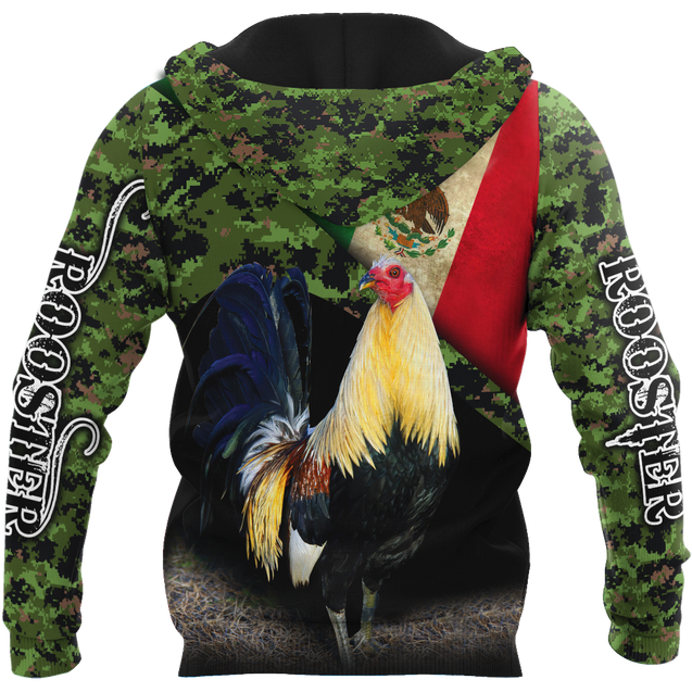 Rooster Mexico 3D All Over Printed Hoodie