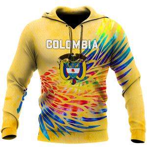 Colombia Coat Of Arms Tie Dye Hoodie