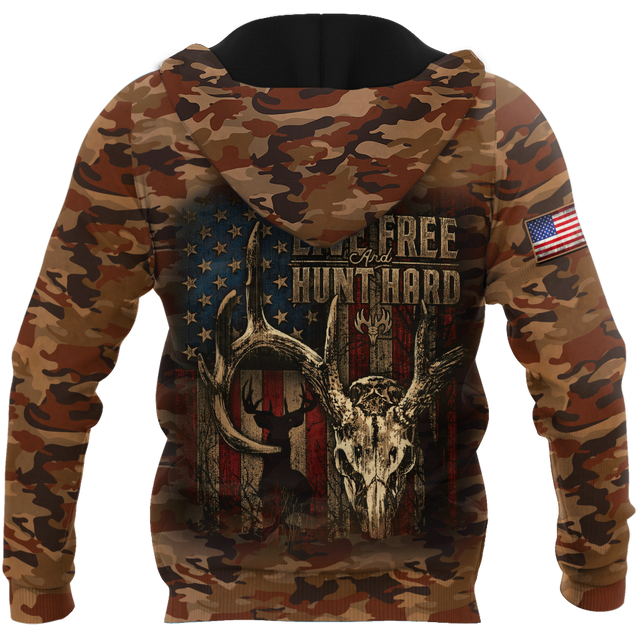 Hunting Season: Live Free Hunt Hard 3D All Over Printed Unisex Shirts