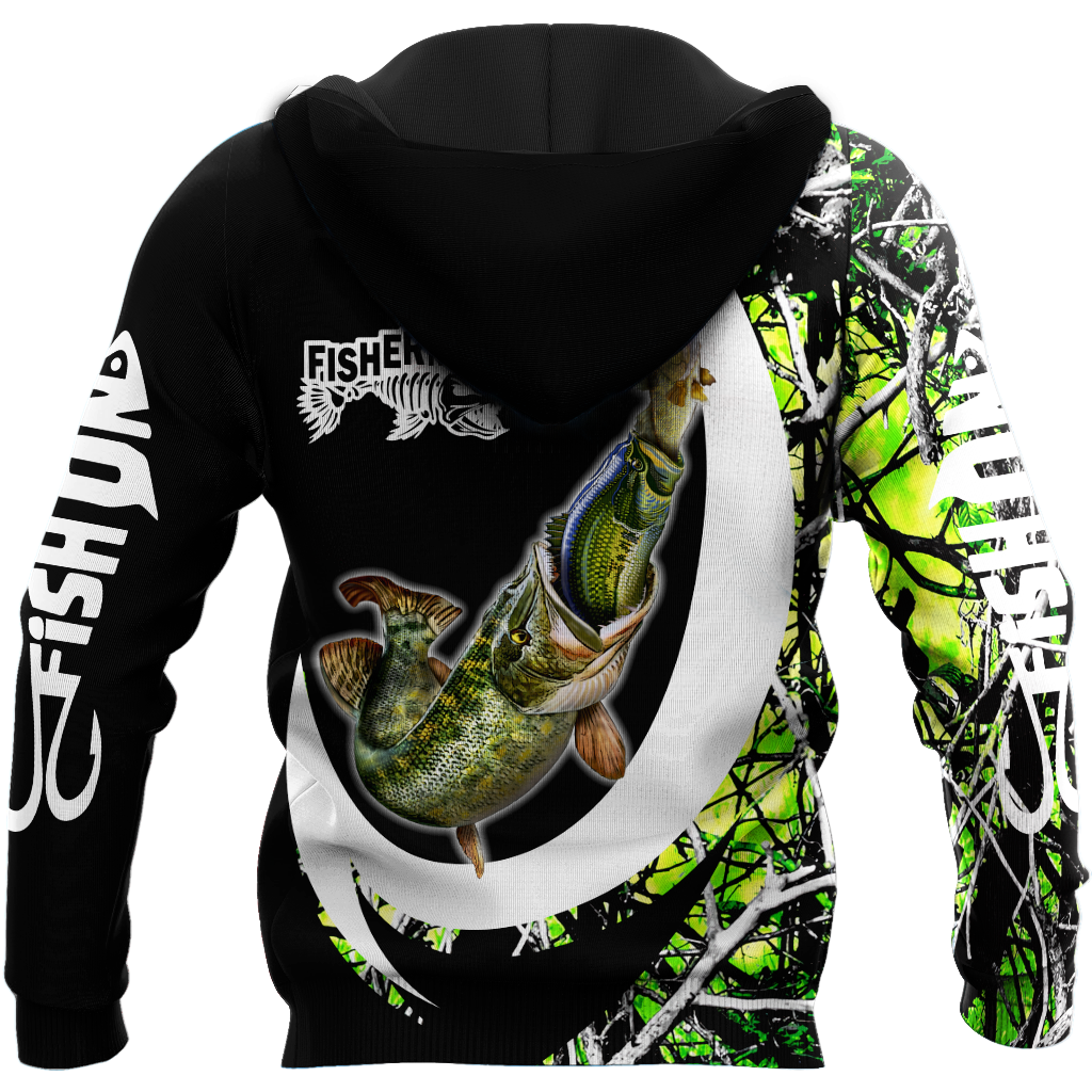 The great fish eats the small Green Camo Hook 3d print shirts