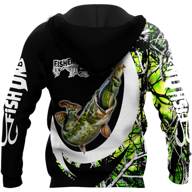 The great fish eats the small Green Camo Hook 3d print shirts