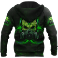 Customize Name Green Skull Hoodie For Men And Women DD01042101