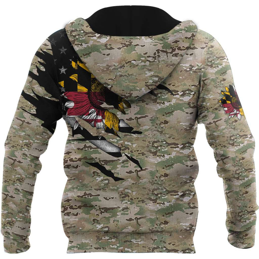 Maryland Sunflower Camo 3D All Over Printed Unisex Shirts