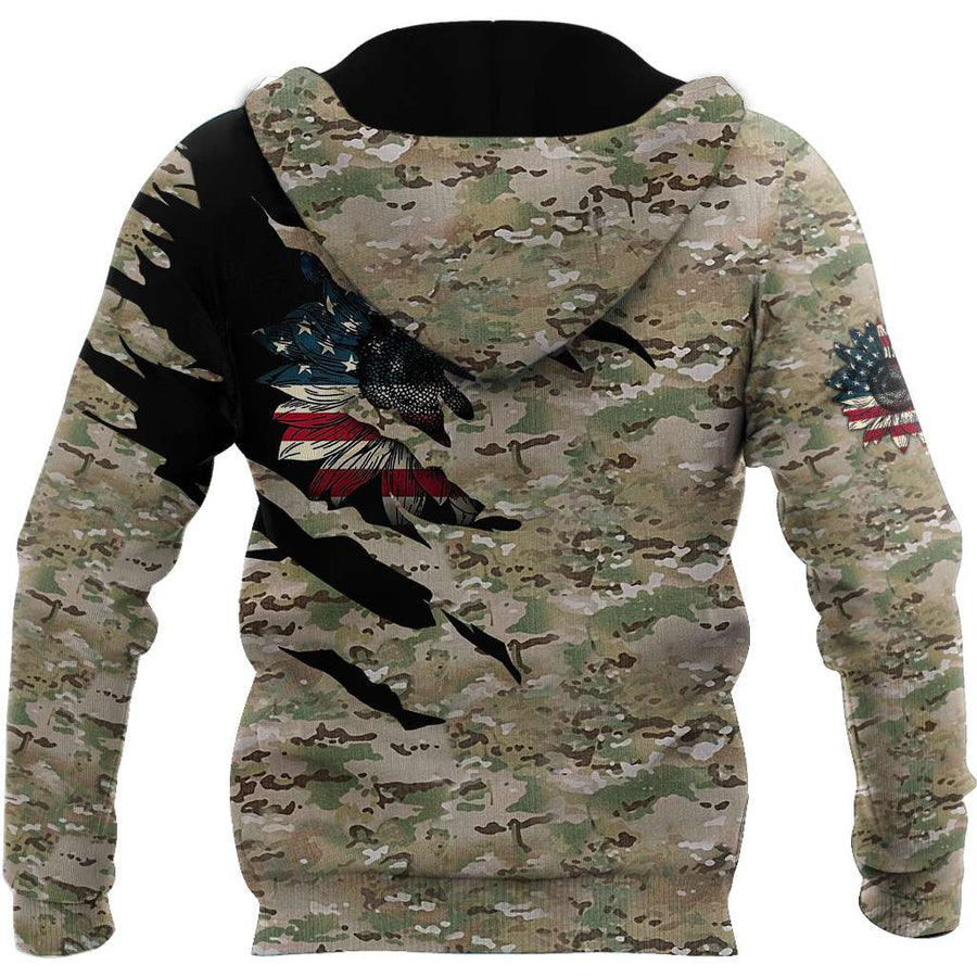 American Sunflower Camo 3D All Over Printed Unisex Shirts