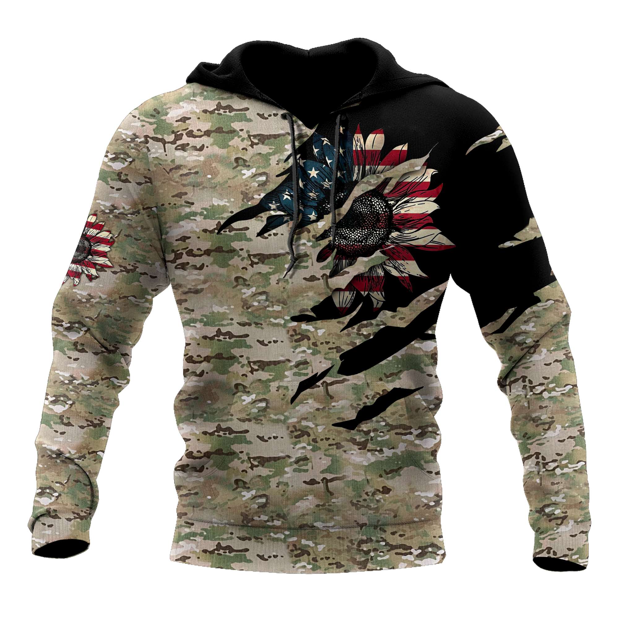 American Sunflower Camo 3D All Over Printed Unisex Shirts