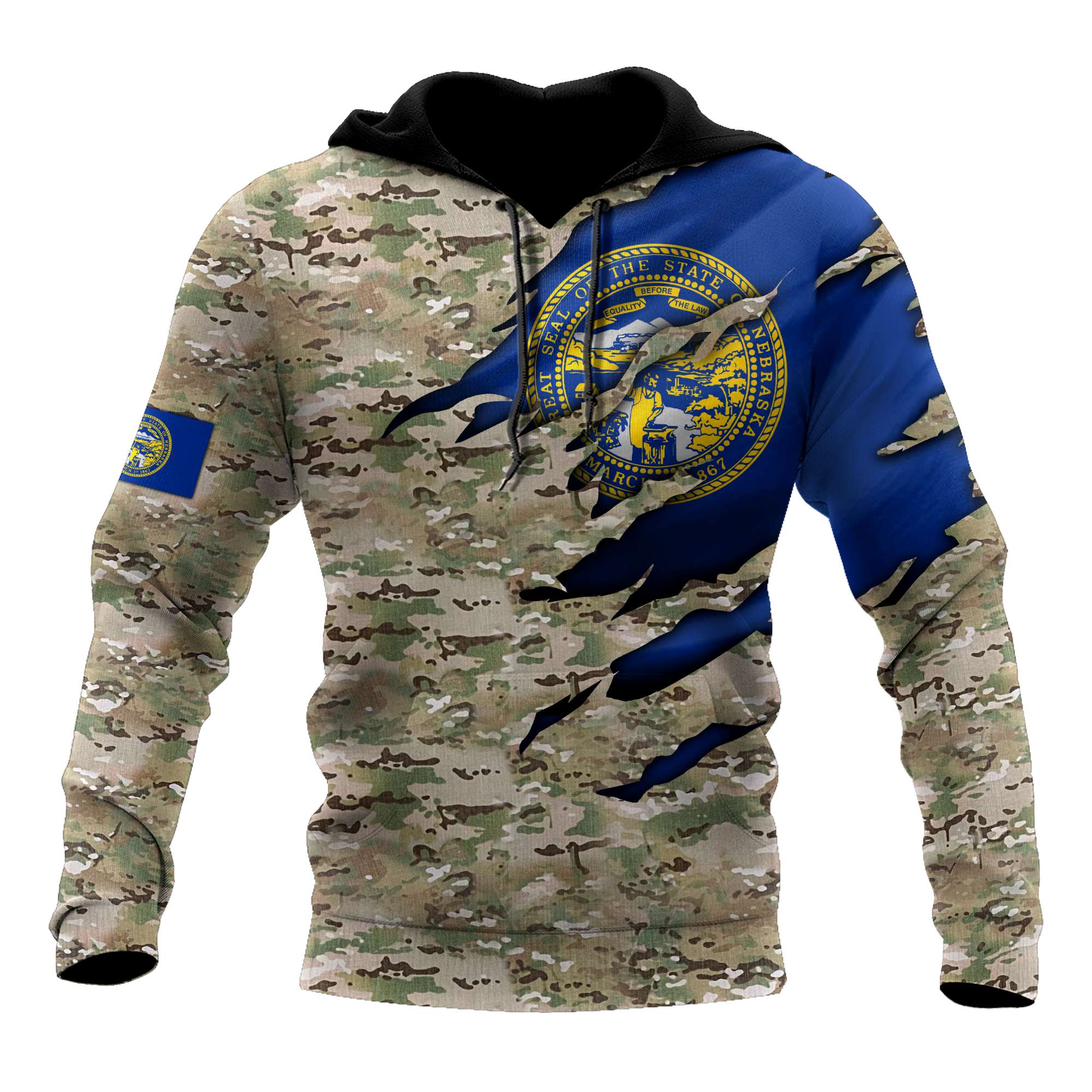Camo Nebraska 3D All Over Printed Unisex Shirts