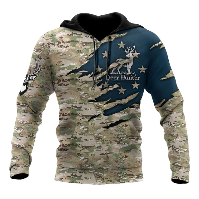 Camo Deer Hunter 3D All Over Printed Unisex Shirts