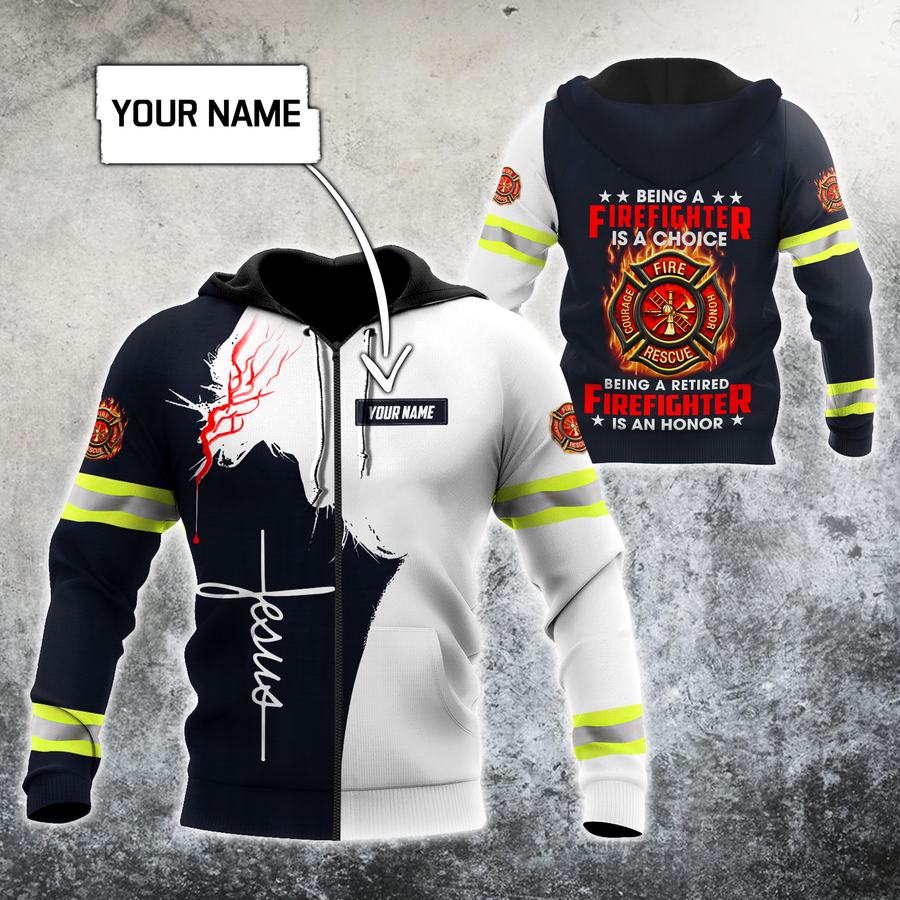 Customize Name Firefighter 3D All Printed Hoodie For Men And Women MH08012003