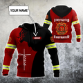 Customize Name Firefighter 3D All Printed Hoodie For Men And Women MH08012002