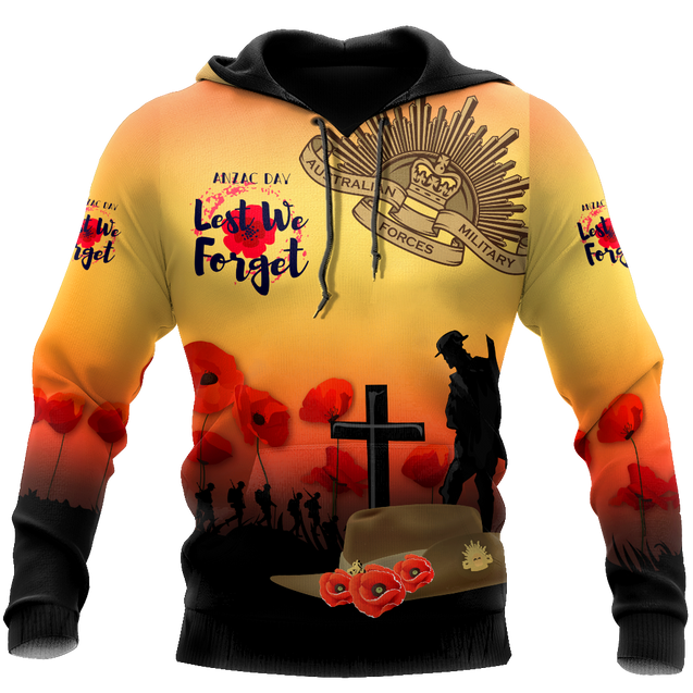 Premium Anzac Day Lest We Forget Poppy 3D Printed Unisex Shirts TN