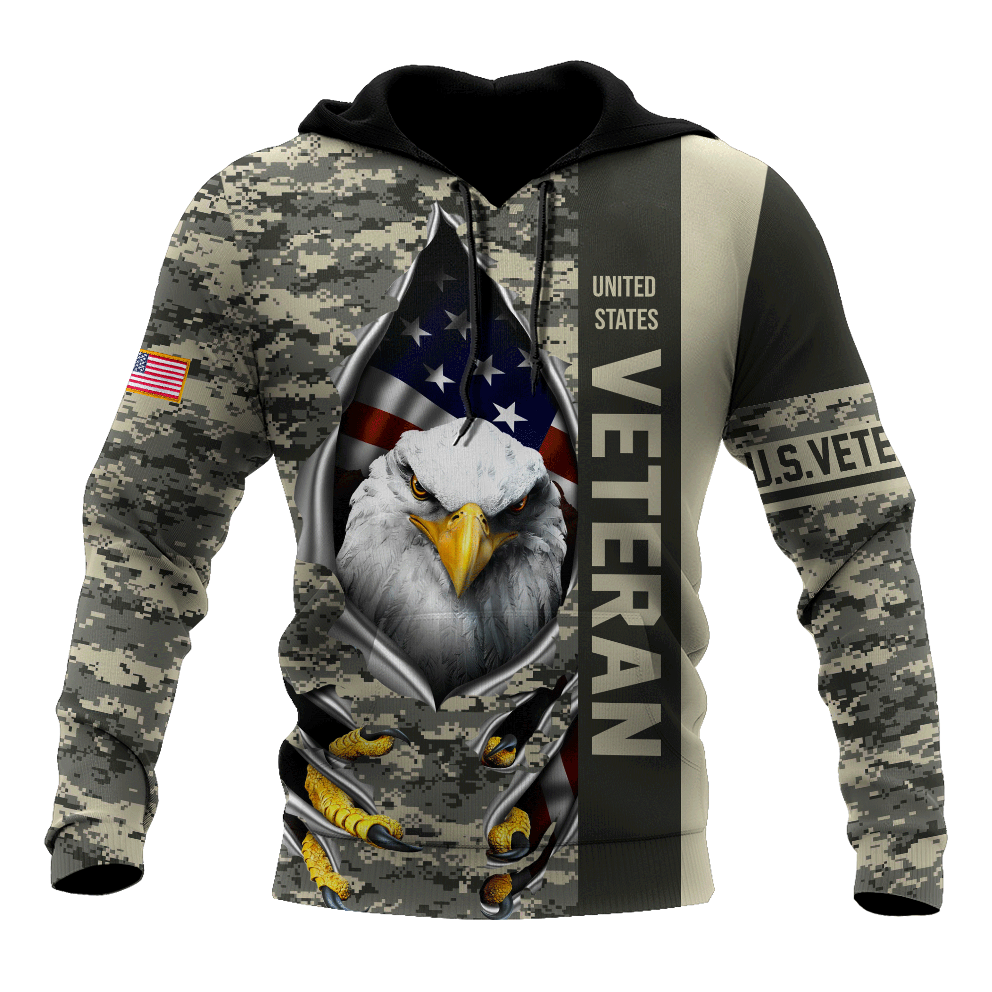 Eagle US Veteran 3D All Over Printed Hoodie AM24052108