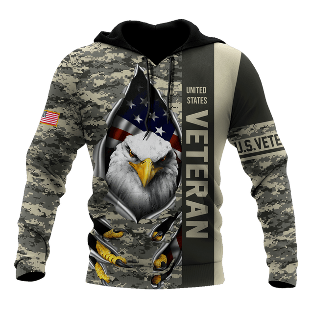 Eagle US Veteran 3D All Over Printed Hoodie AM24052108