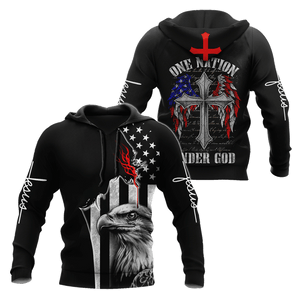 One Nation Under God 3D All Over Printed Unisex Shirts