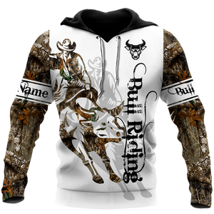 Personalized Name Bull Riding 3D All Over Printed Unisex Shirts Tattoo