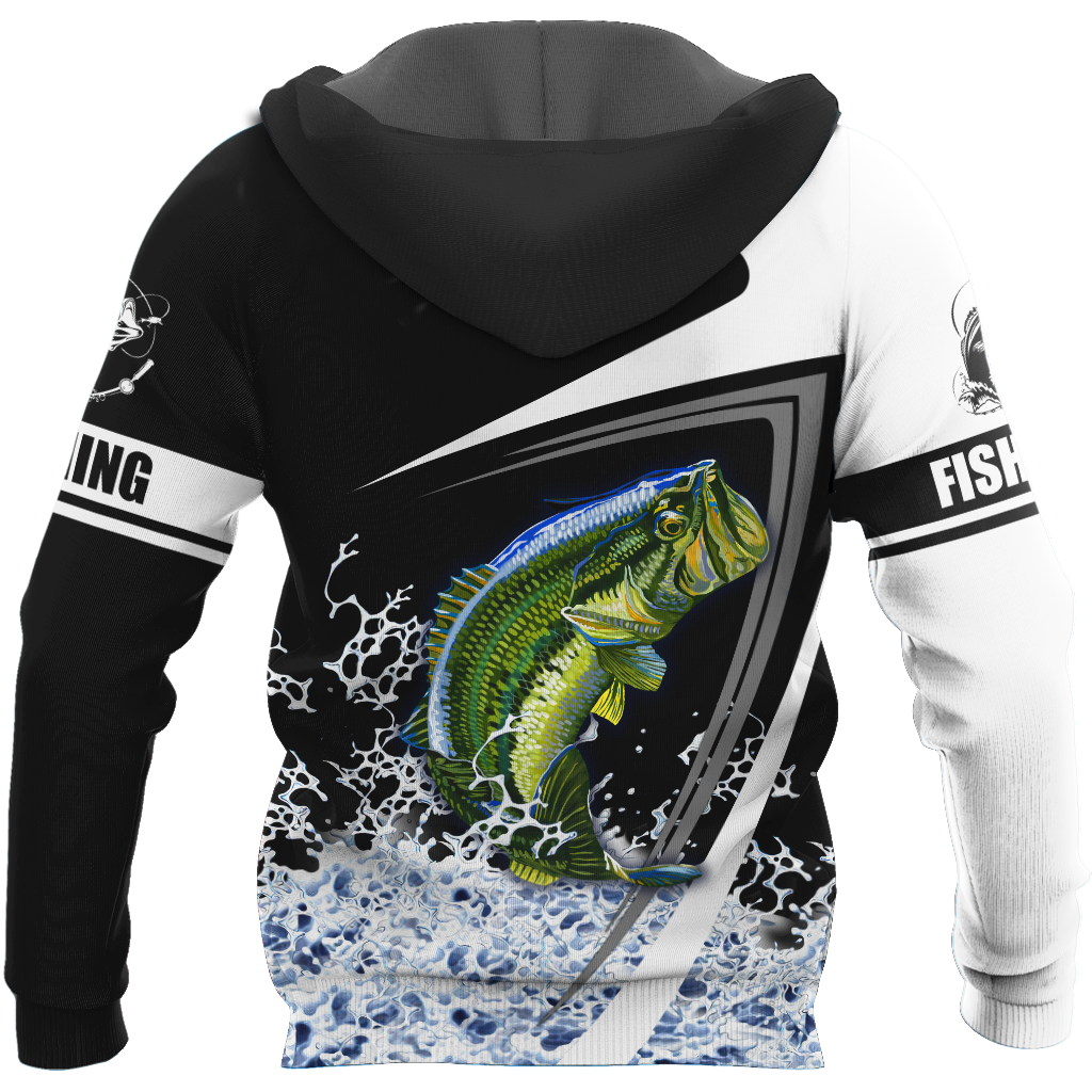 Custom name Bass Fishing Hoodie 3D print shirts