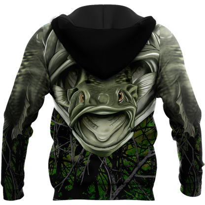 Largemouth Fishing Badass camo Cover 3d print shirts