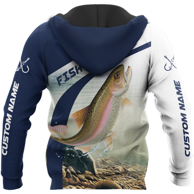 Custom name Rainbow Trout fishing design 3d print shirts