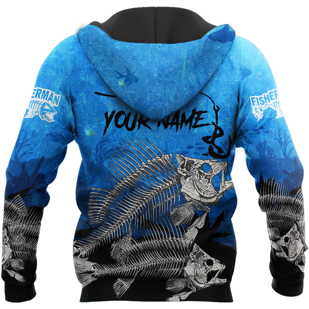 Master Baiter fishing custom name blue design 3d print shirts