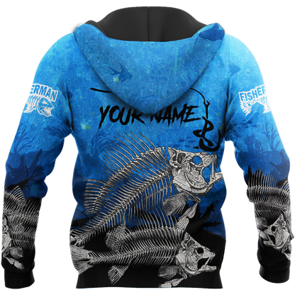 Master Baiter fishing custom name blue design 3d print shirts