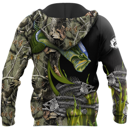 Bass Fishing Painting Fall Camo Reaper 3d print shirts