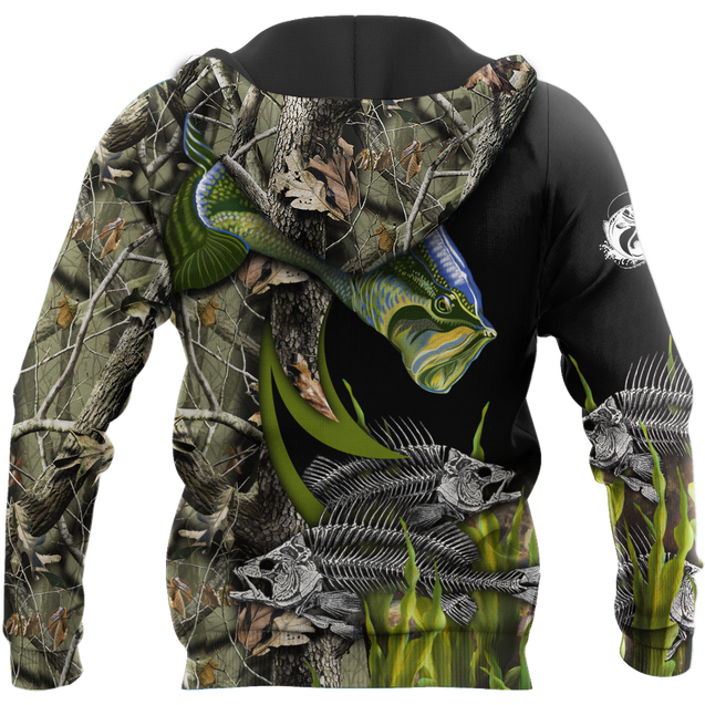 Bass Fishing Painting Fall Camo Reaper 3d print shirts