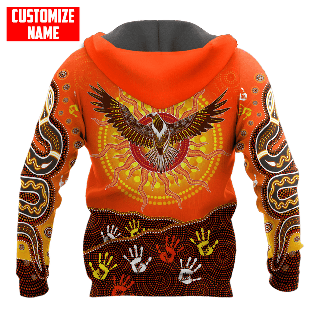 Aboriginal Eagle Flying into Sunset Custom Name 3D Printed Shirts