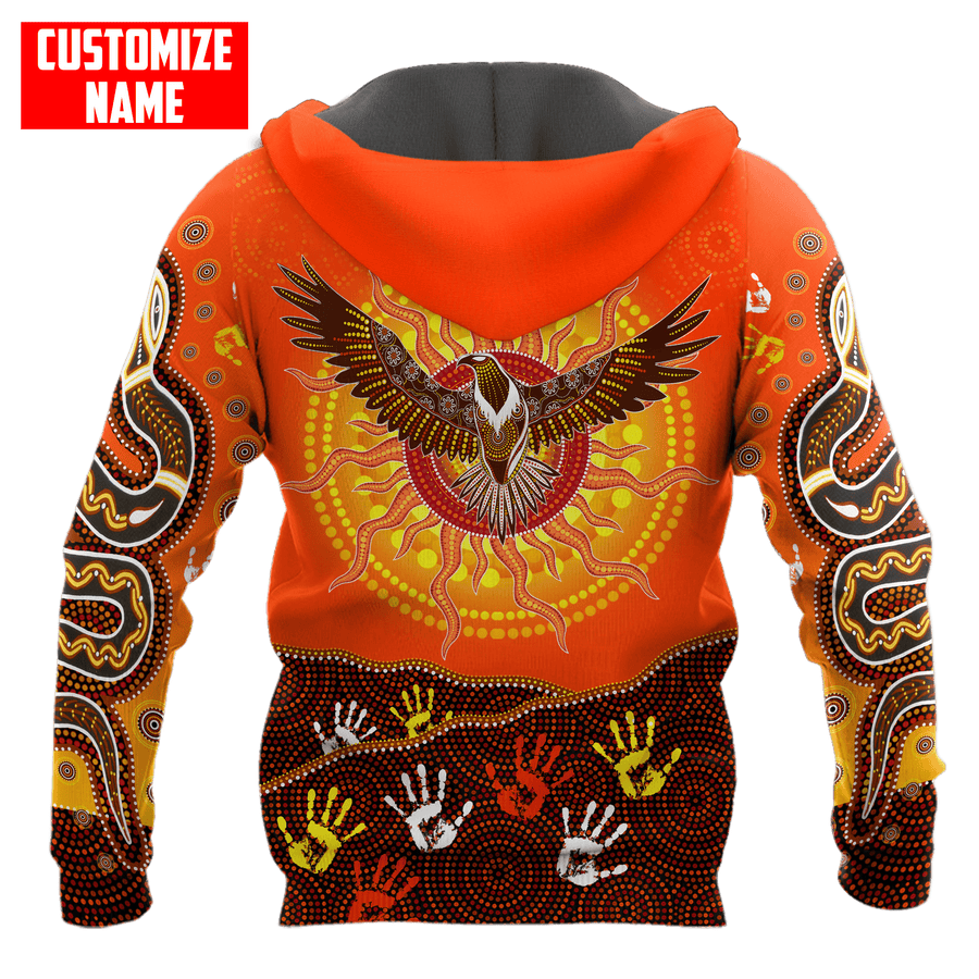 Aboriginal Eagle Flying into Sunset Custom Name 3D Printed Shirts