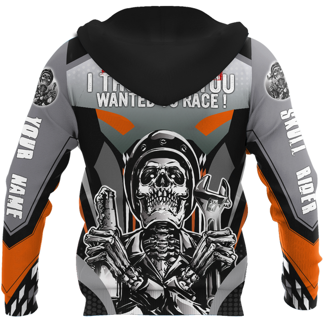 Customize Name Motorcycle Racing 3D All Over Printed Unisex Shirts Skull Rider