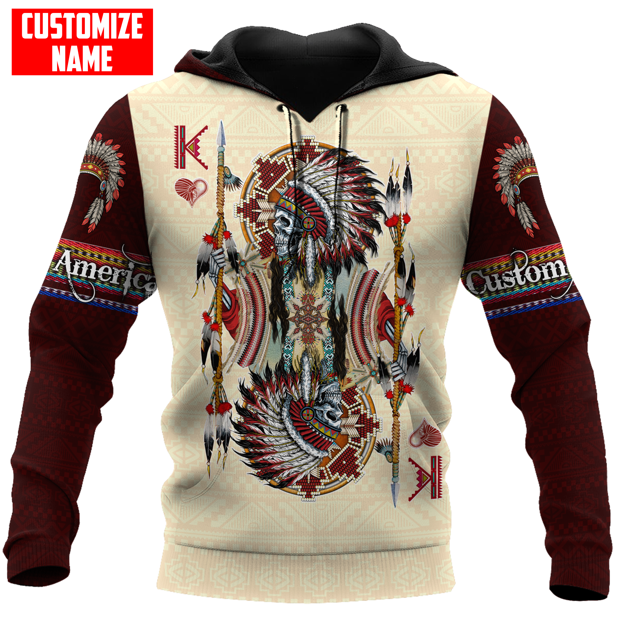Customized name Native American 3D All Over Printed Unisex Shirts