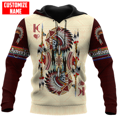 Customized name Native American 3D All Over Printed Unisex Shirts