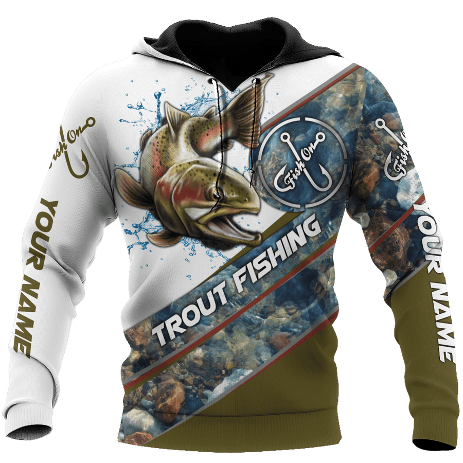 Custom name Trout-Salmon Fishing Underwater Camo 3D painting printed shirts