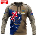 Custom name Anzac day Australia Army 3D printed shirts