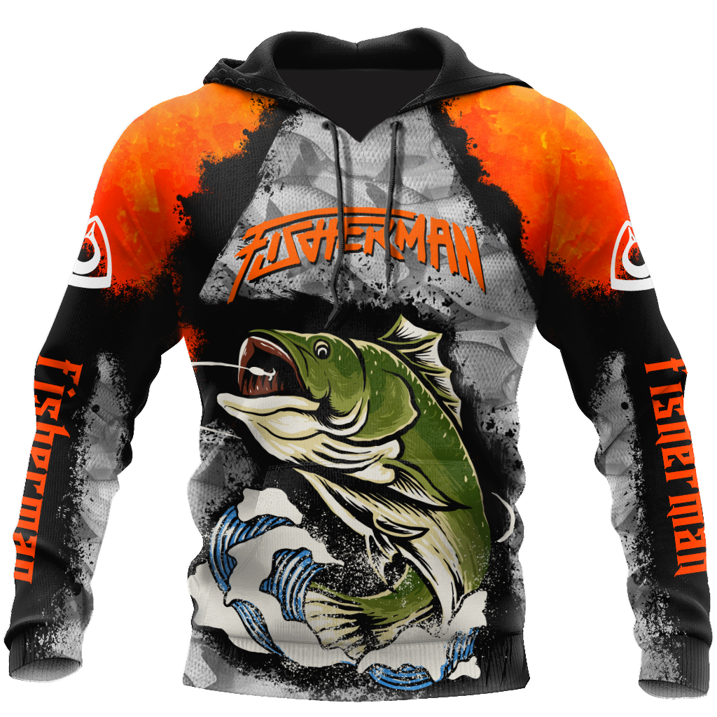 Fisherman Big Game Fishing Orange 3d print shirts