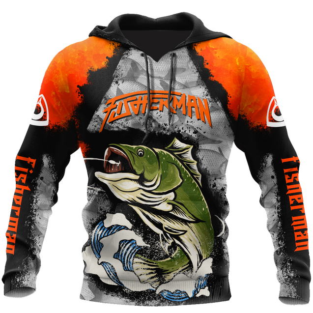 Fisherman Big Game Fishing Orange 3d print shirts